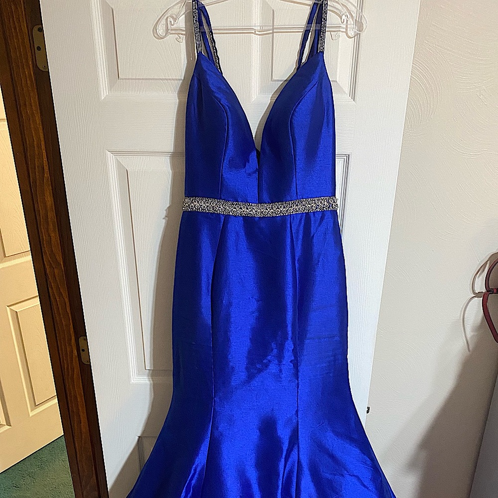 Royal blue, mermaid style, size 12, Ellie Wilde gown.